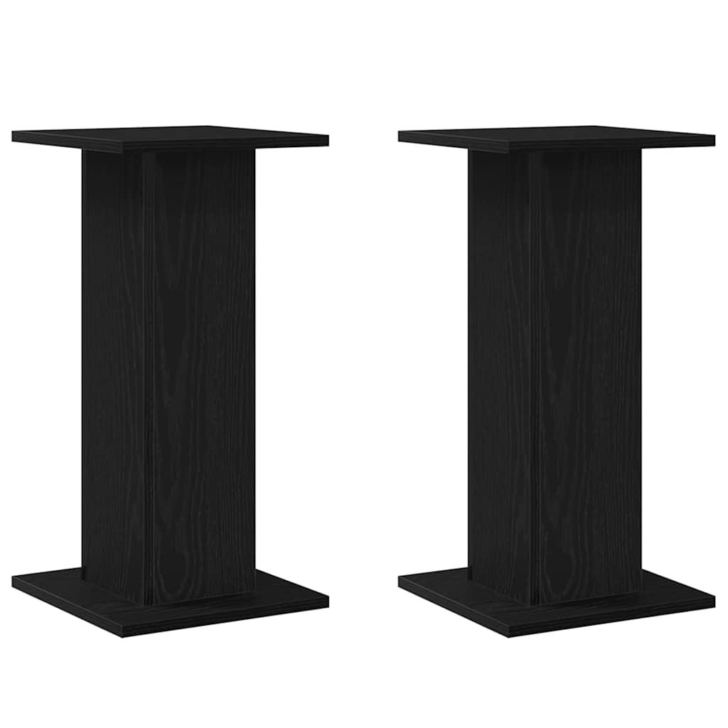 vidaXL Stojak na rośliny 2 pcs Czarny Dąb 30 x 30 x 60 cm