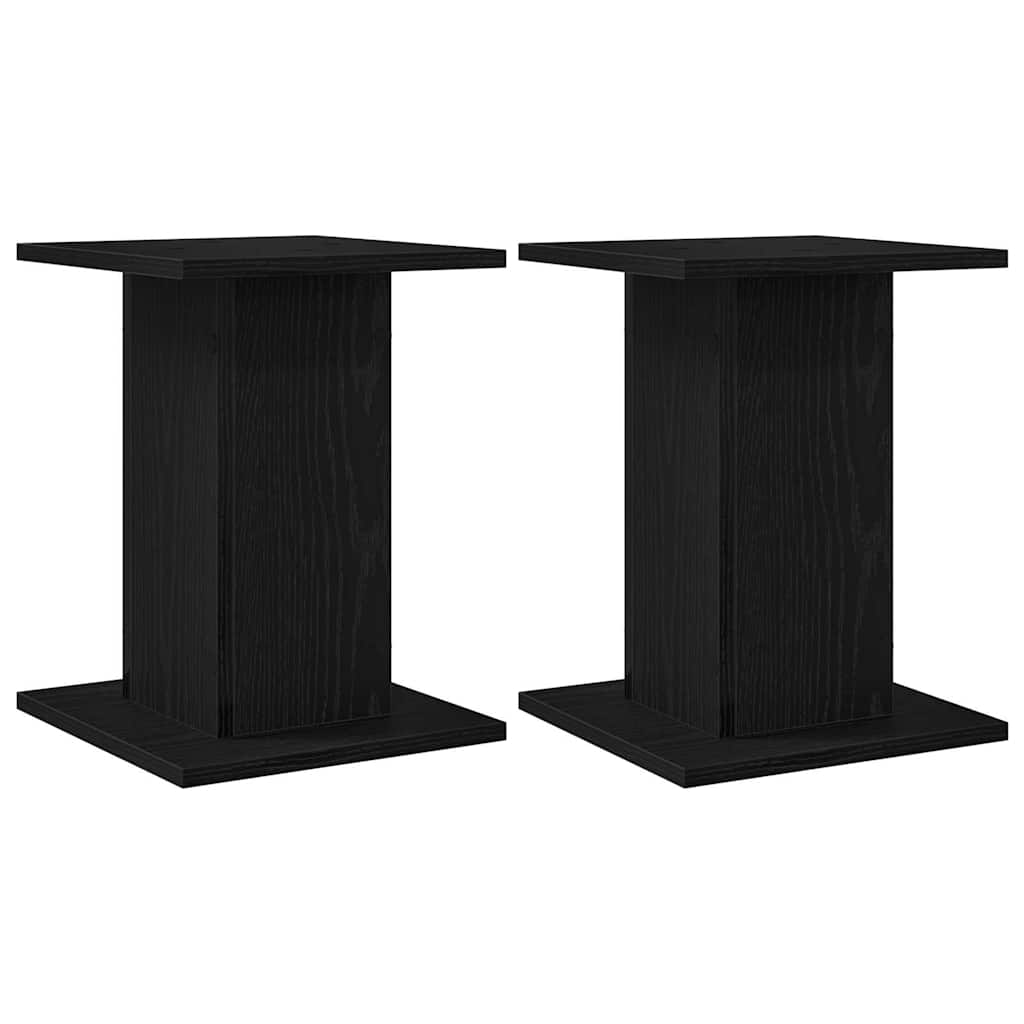 vidaXL Stojak na rośliny 2 pcs Czarny Dąb 30 x 30 x 40 cm
