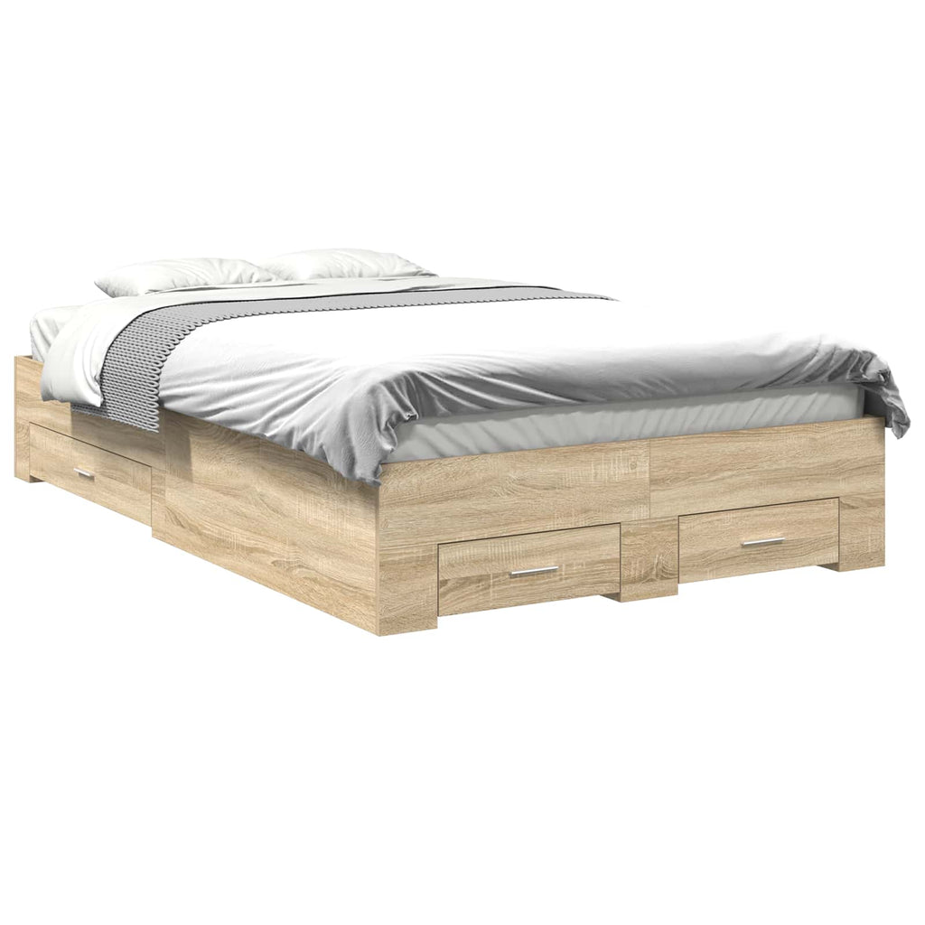 vidaXL Ramka łóżka Brązowy 120 x 200 cm Materiał drewnopochodny