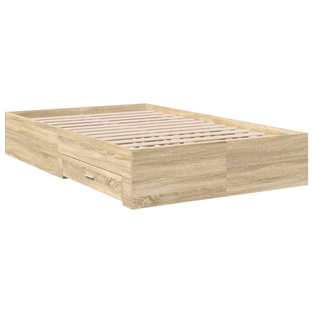 vidaXL Ramka łóżka Brązowy 120 x 200 cm Materiał drewnopochodny