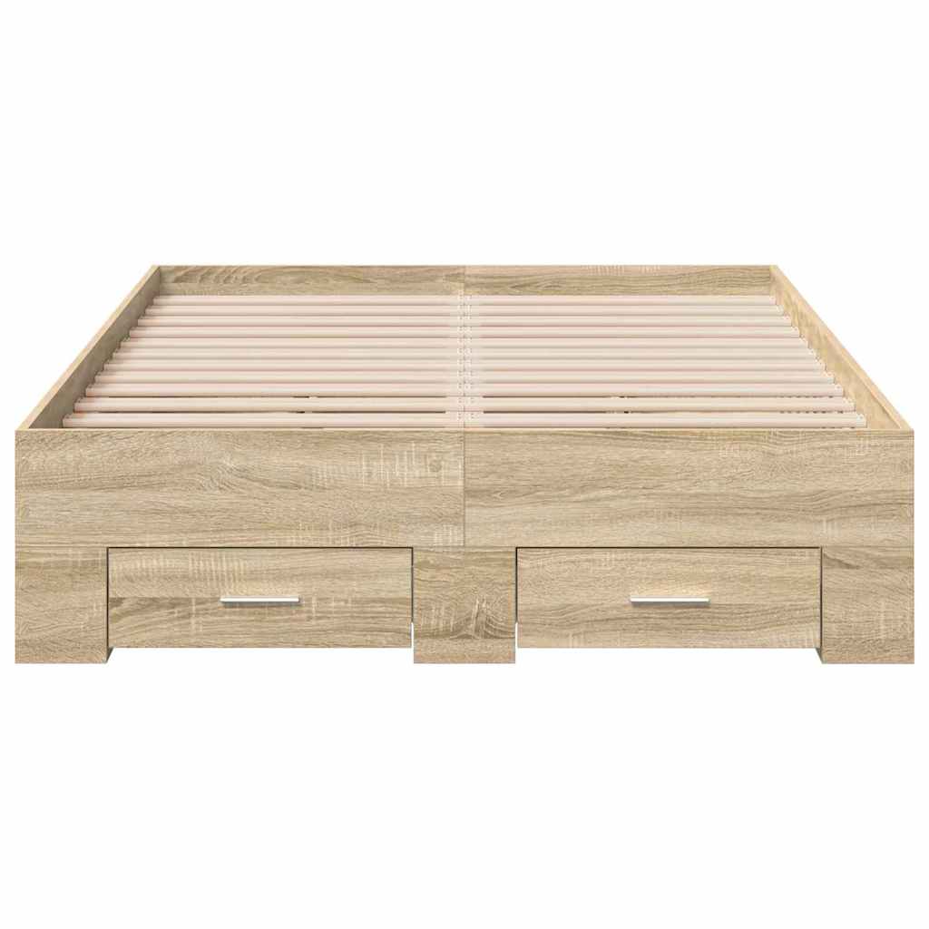 vidaXL Ramka łóżka Brązowy 120 x 200 cm Materiał drewnopochodny
