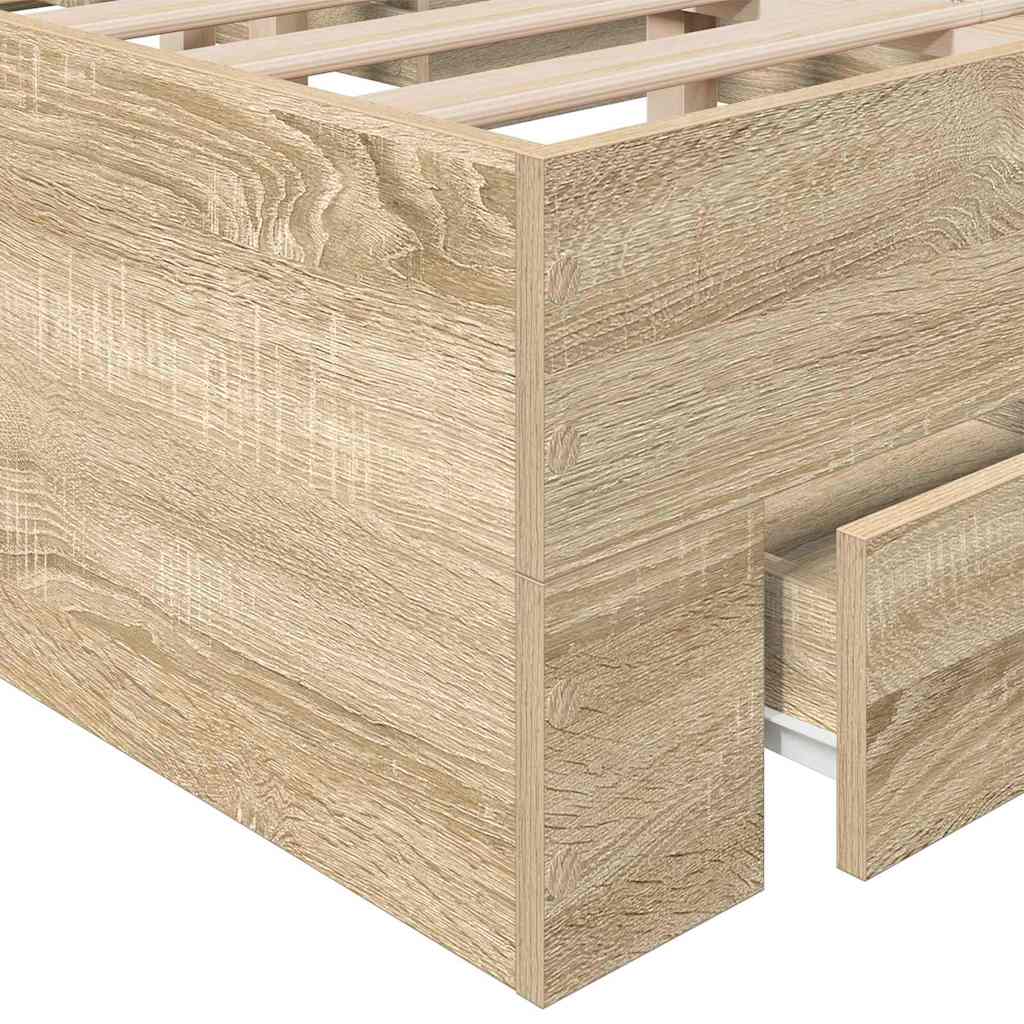 vidaXL Ramka łóżka Brązowy 120 x 190 cm Materiał drewnopochodny