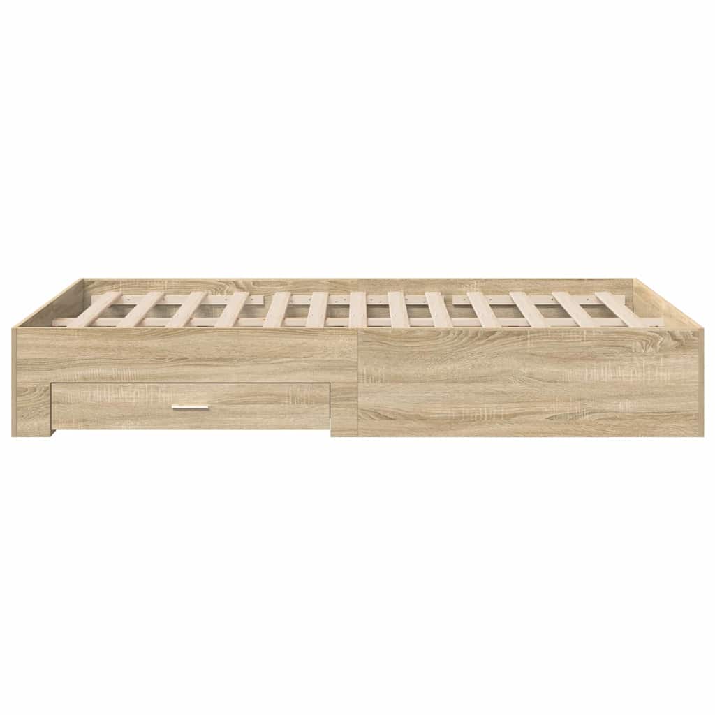 vidaXL Ramka łóżka Brązowy 120 x 190 cm Materiał drewnopochodny