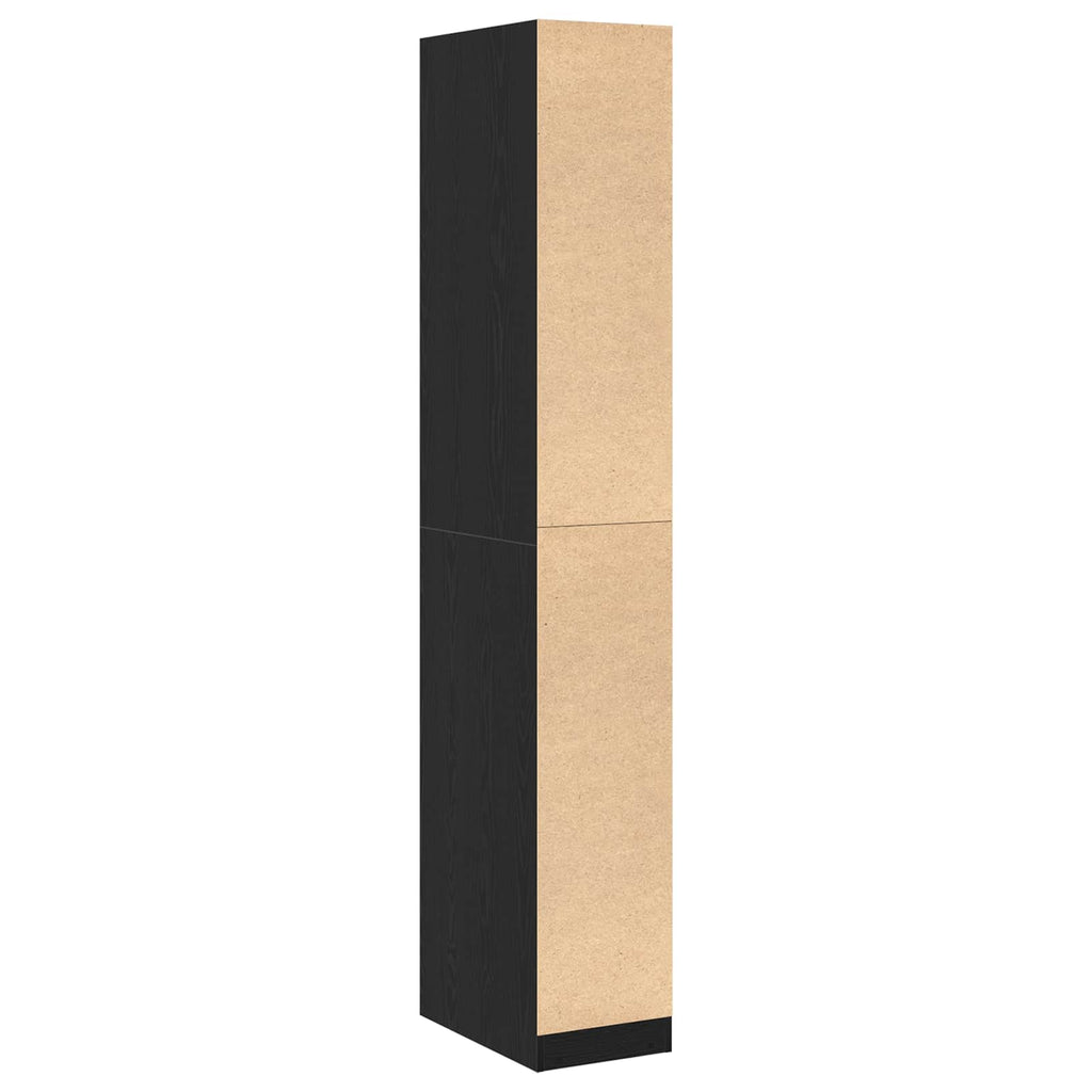 vidaXL Garderoba Czarny Dąb 30 x 50 x 200 cm Materiał drewnopochodny