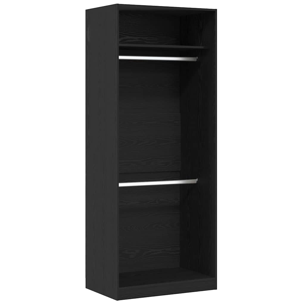 vidaXL Garderoba Czarny Dąb 80 x 50 x 200 cm Materiał drewnopochodny