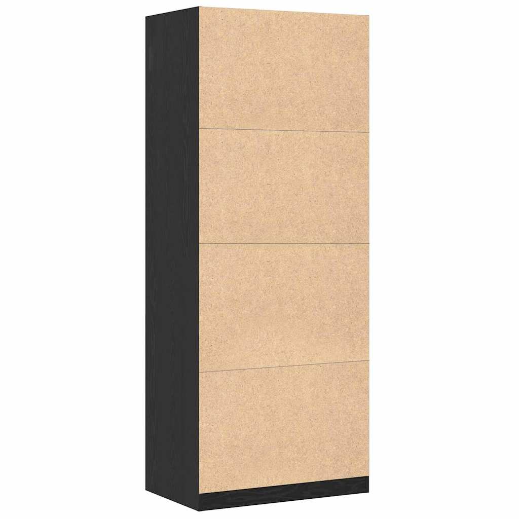 vidaXL Garderoba Czarny Dąb 80 x 50 x 200 cm Materiał drewnopochodny