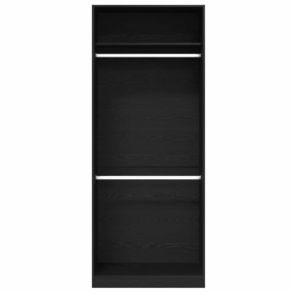 vidaXL Garderoba Czarny Dąb 80 x 50 x 200 cm Materiał drewnopochodny
