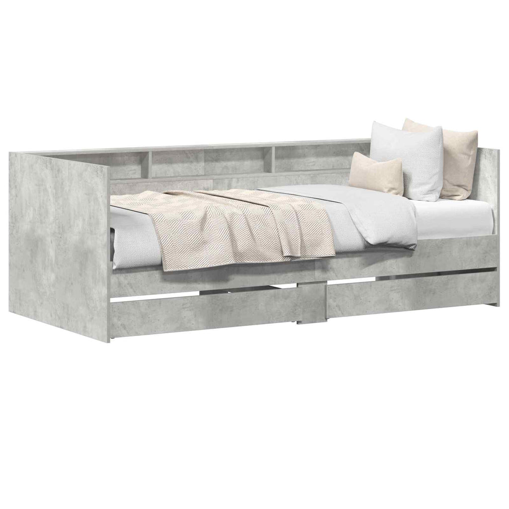 vidaXL Łóżko dzienne Szary 90 x 200 cm Materiał drewnopochodny