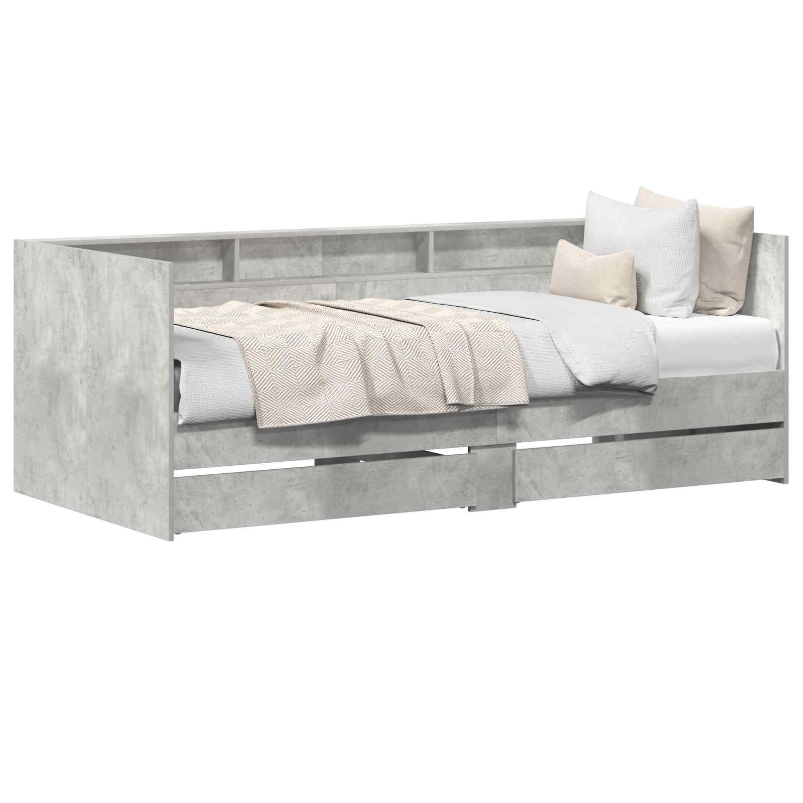vidaXL Łóżko dzienne Szary 90 x 200 cm Materiał drewnopochodny