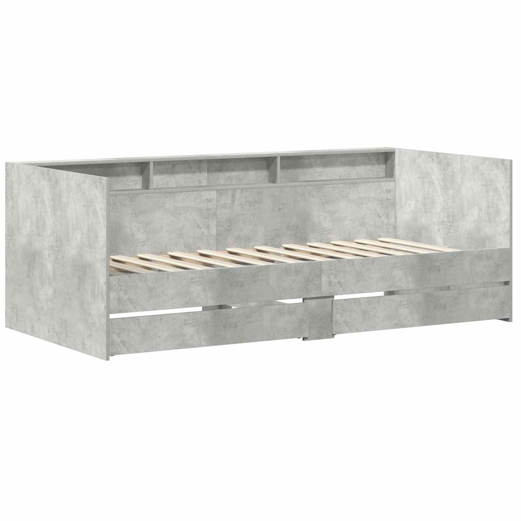 vidaXL Łóżko dzienne Szary 90 x 200 cm Materiał drewnopochodny