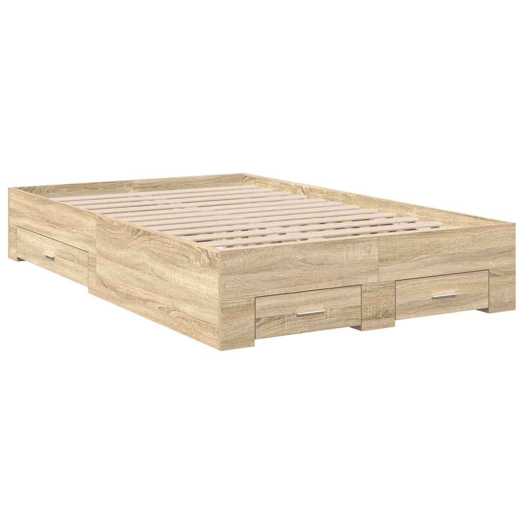vidaXL Ramka łóżka Brązowy 140 x 200 cm Materiał drewnopochodny