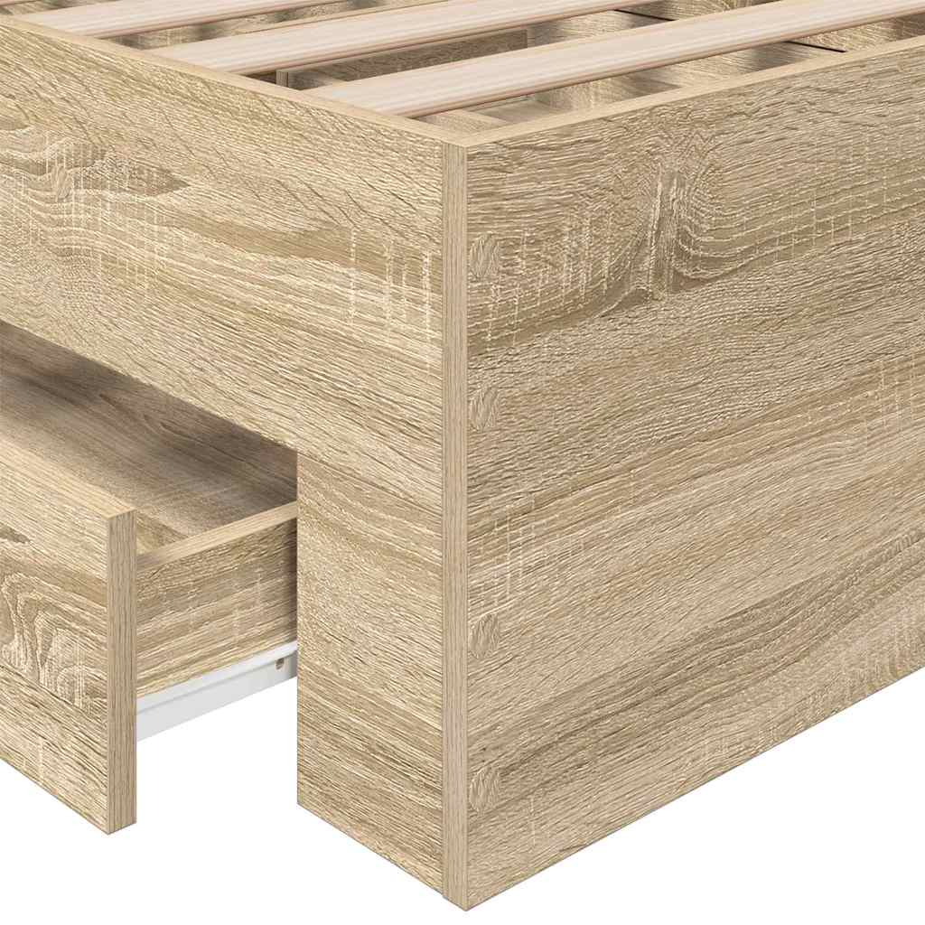 vidaXL Ramka łóżka Brązowy 90 x 190 cm Materiał drewnopochodny