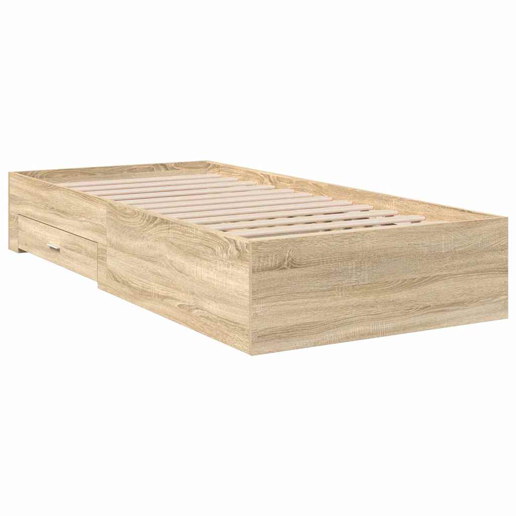 vidaXL Ramka łóżka Brązowy 90 x 190 cm Materiał drewnopochodny