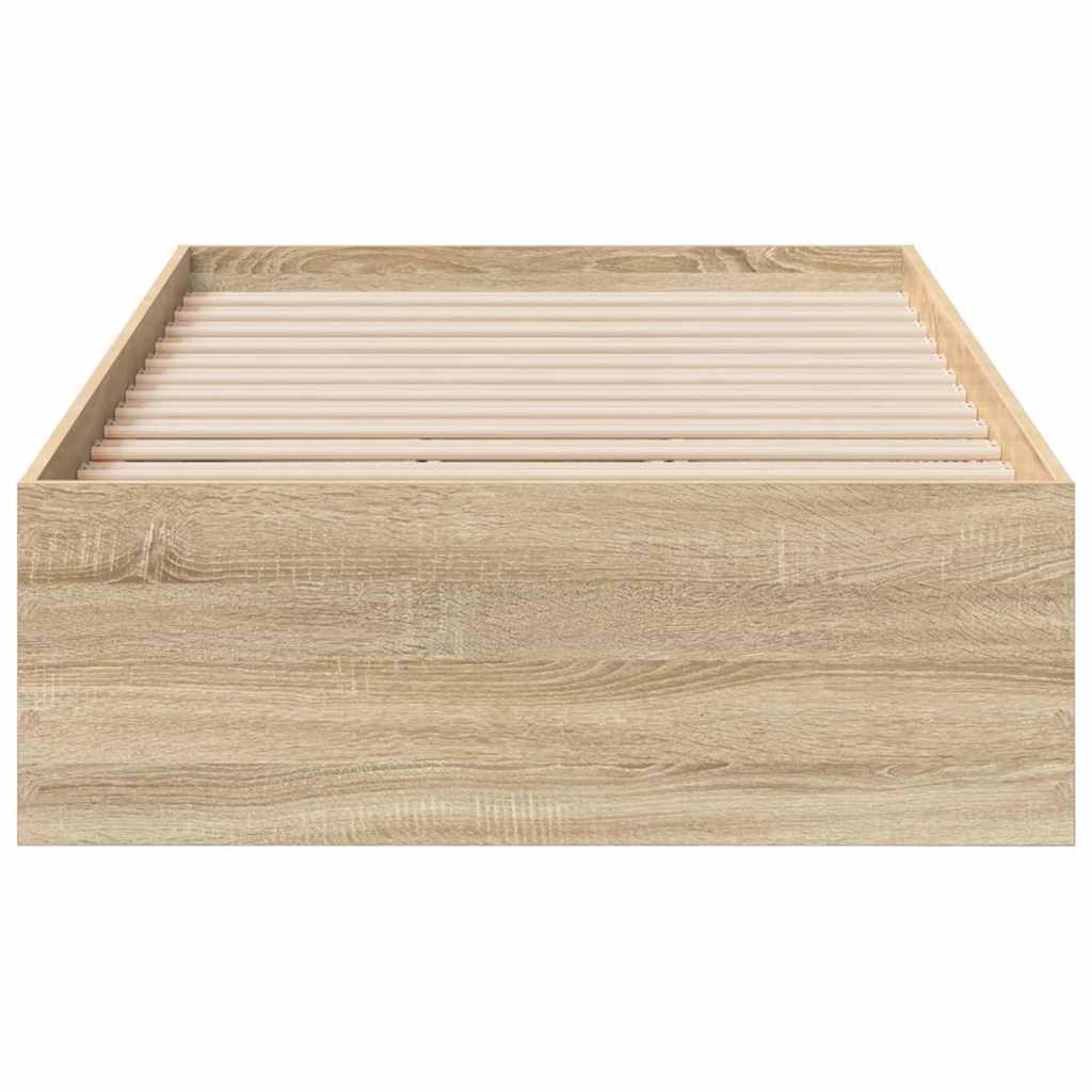 vidaXL Ramka łóżka Brązowy 90 x 190 cm Materiał drewnopochodny