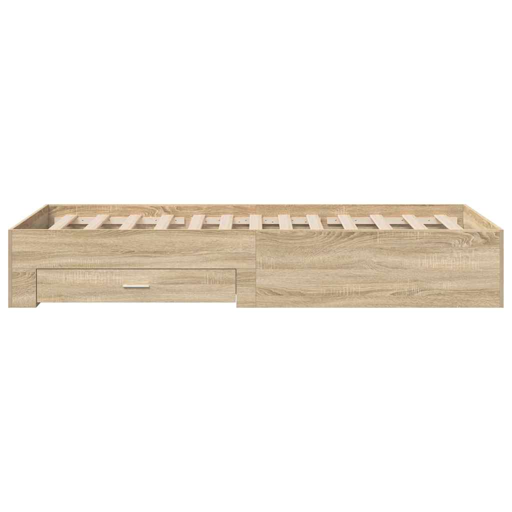 vidaXL Ramka łóżka Brązowy 90 x 190 cm Materiał drewnopochodny