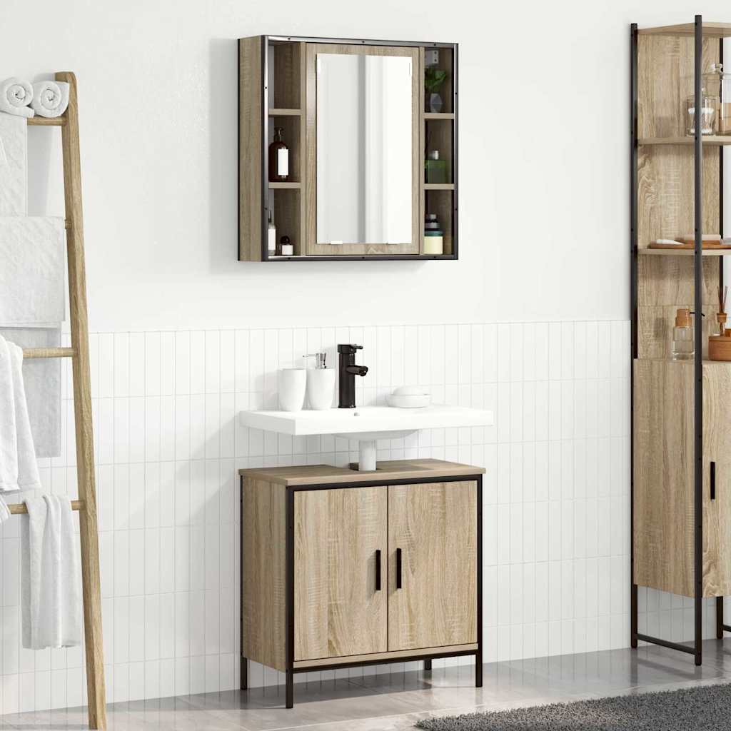vidaXL Zestaw mebli łazienkowych 2 pcs Brązowy Materiał drewnopochodny
