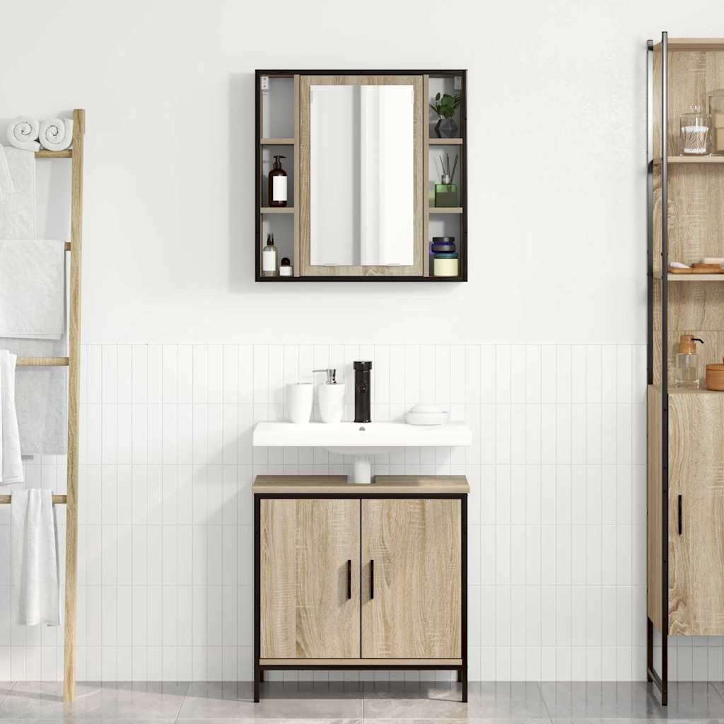 vidaXL Zestaw mebli łazienkowych 2 pcs Brązowy Materiał drewnopochodny