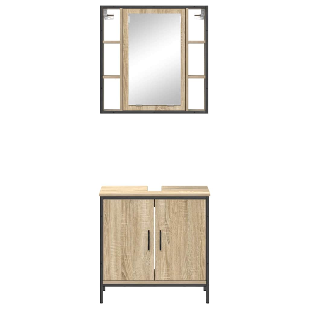 vidaXL Zestaw mebli łazienkowych 2 pcs Brązowy Materiał drewnopochodny