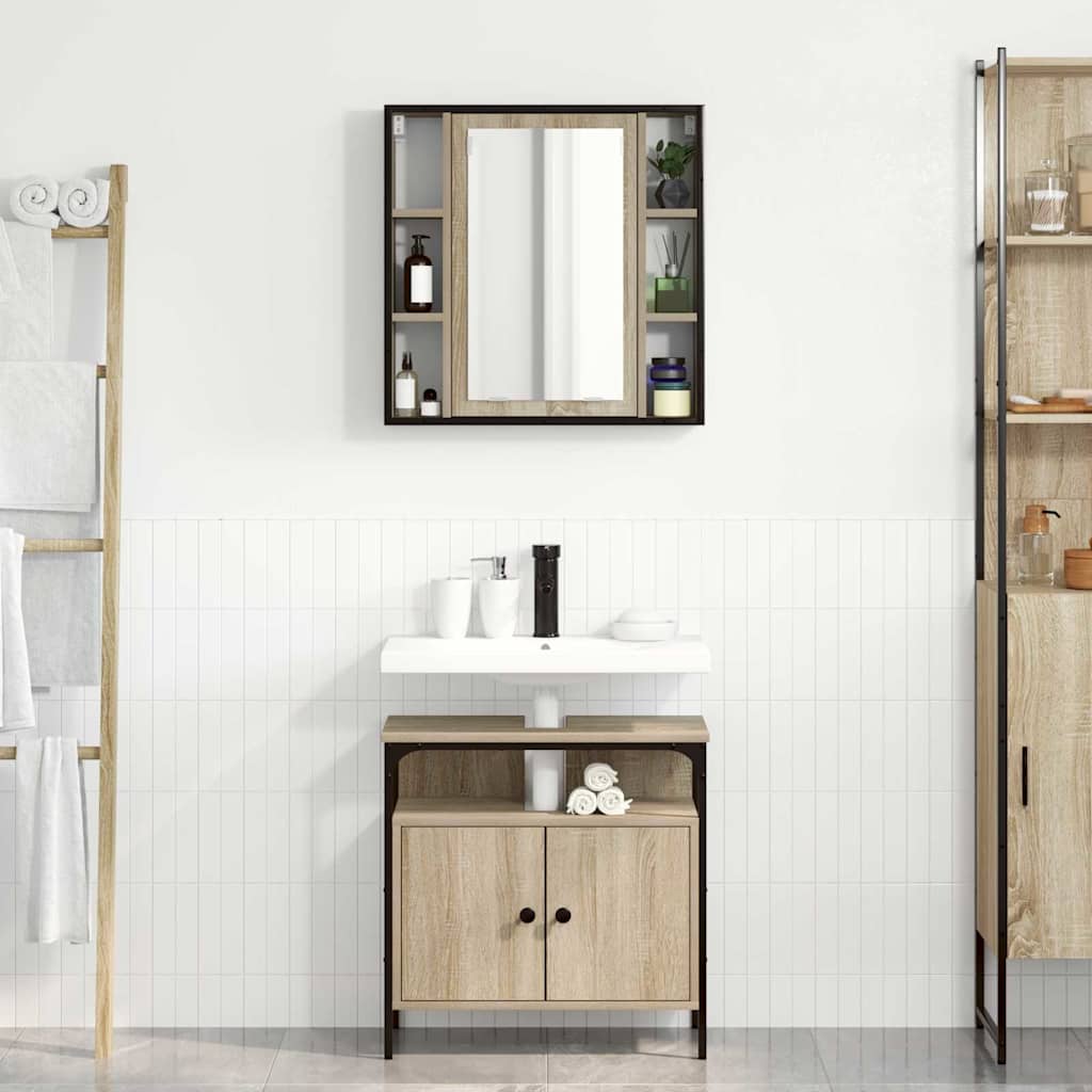 vidaXL Zestaw mebli łazienkowych 2 pcs Brązowy Materiał drewnopochodny