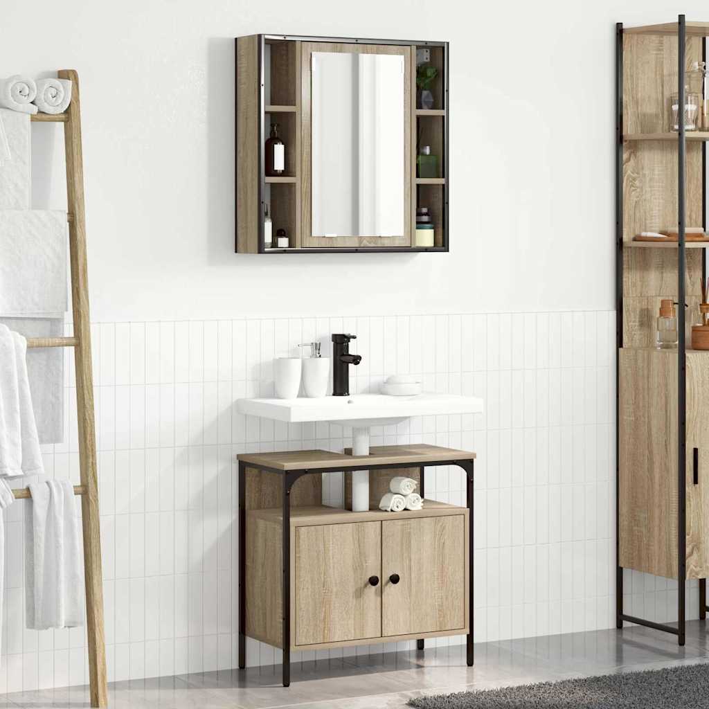 vidaXL Zestaw mebli łazienkowych 2 pcs Brązowy Materiał drewnopochodny