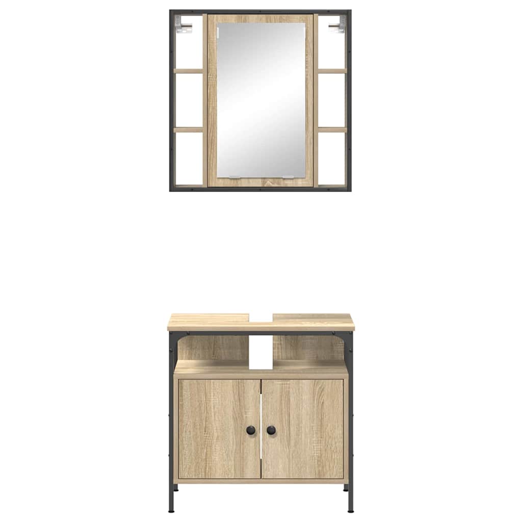 vidaXL Zestaw mebli łazienkowych 2 pcs Brązowy Materiał drewnopochodny