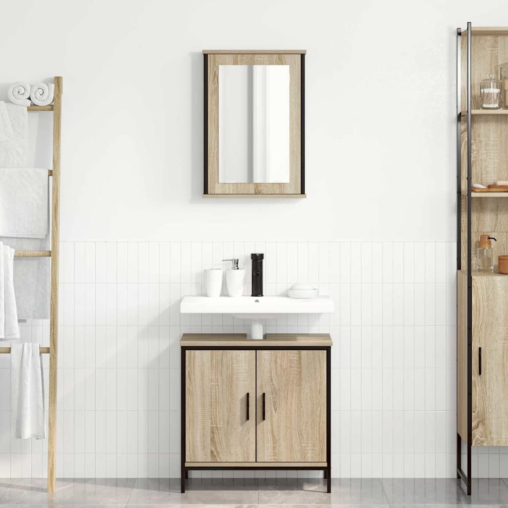 vidaXL Zestaw mebli łazienkowych 2 pcs Brązowy Materiał drewnopochodny