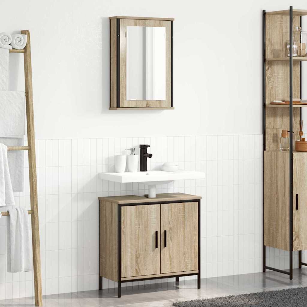 vidaXL Zestaw mebli łazienkowych 2 pcs Brązowy Materiał drewnopochodny