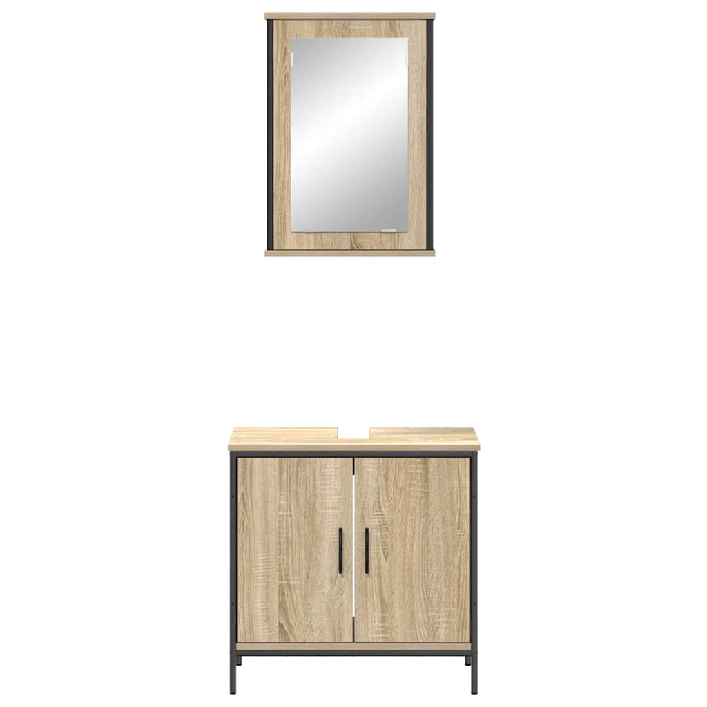 vidaXL Zestaw mebli łazienkowych 2 pcs Brązowy Materiał drewnopochodny