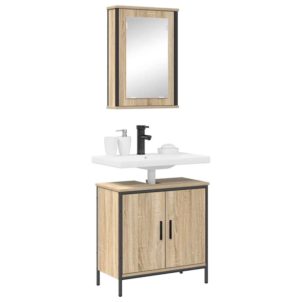 vidaXL Zestaw mebli łazienkowych 2 pcs Brązowy Materiał drewnopochodny