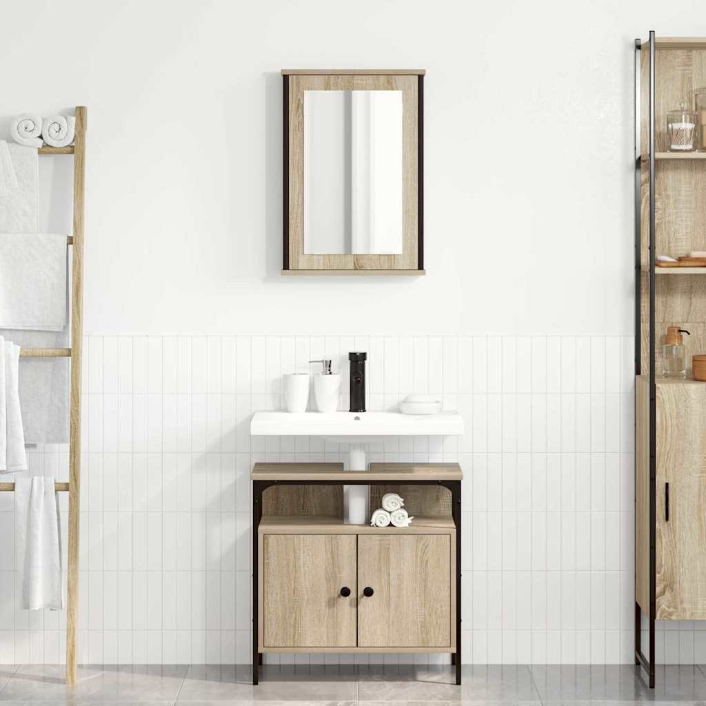 vidaXL Zestaw mebli łazienkowych 2 pcs Brązowy Materiał drewnopochodny
