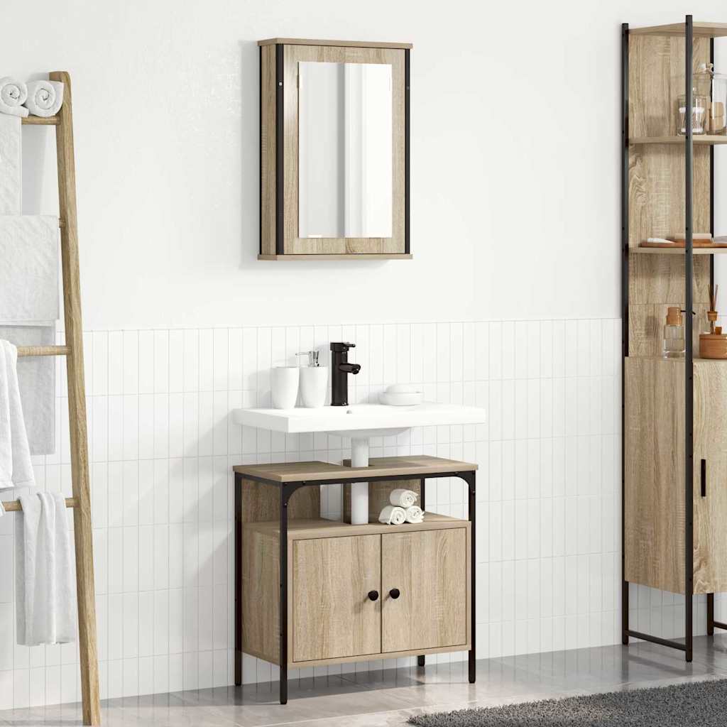 vidaXL Zestaw mebli łazienkowych 2 pcs Brązowy Materiał drewnopochodny