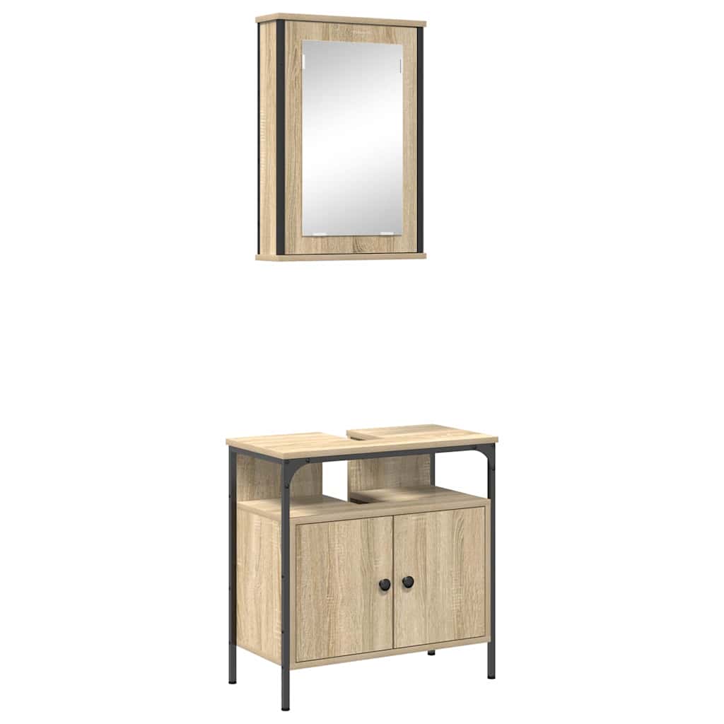 vidaXL Zestaw mebli łazienkowych 2 pcs Brązowy Materiał drewnopochodny