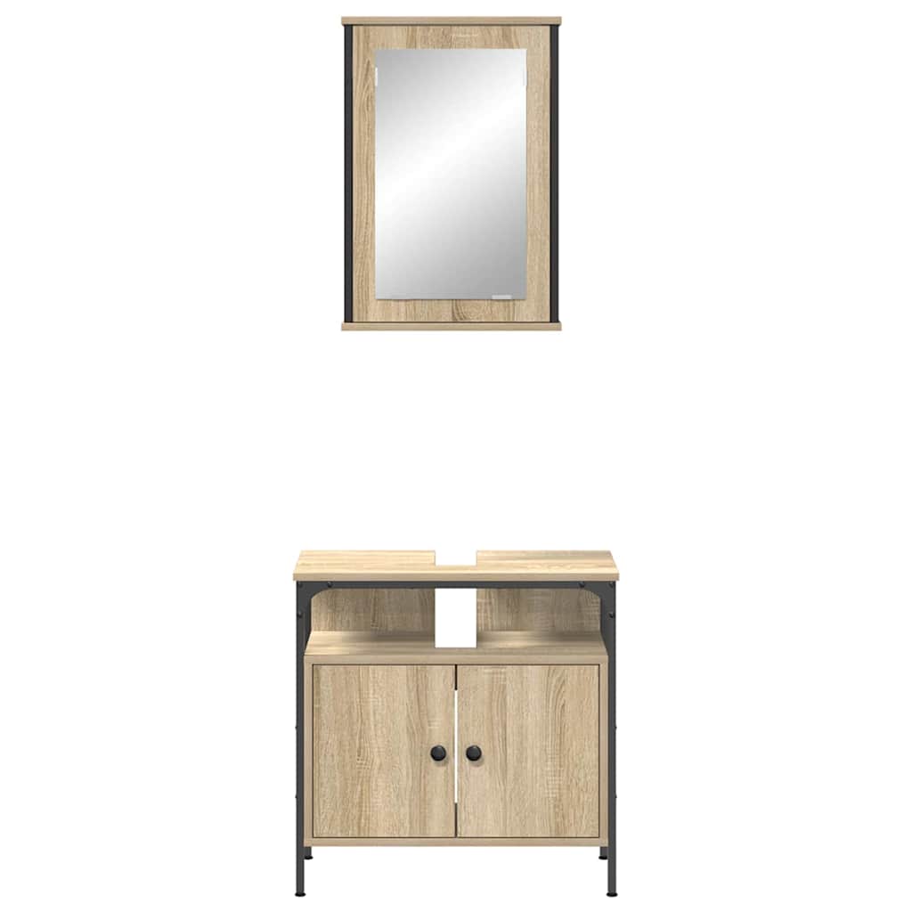 vidaXL Zestaw mebli łazienkowych 2 pcs Brązowy Materiał drewnopochodny