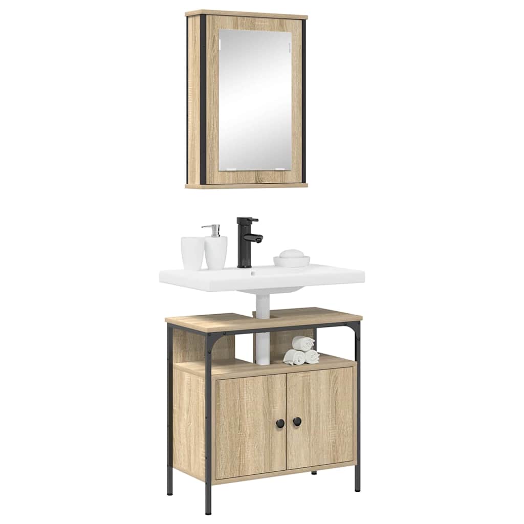 vidaXL Zestaw mebli łazienkowych 2 pcs Brązowy Materiał drewnopochodny