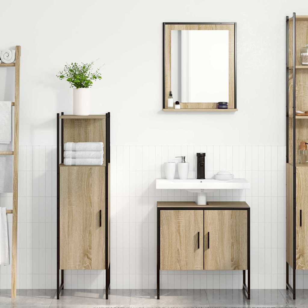 vidaXL Zestaw mebli łazienkowych 3 pcs Brązowy Materiał drewnopochodny
