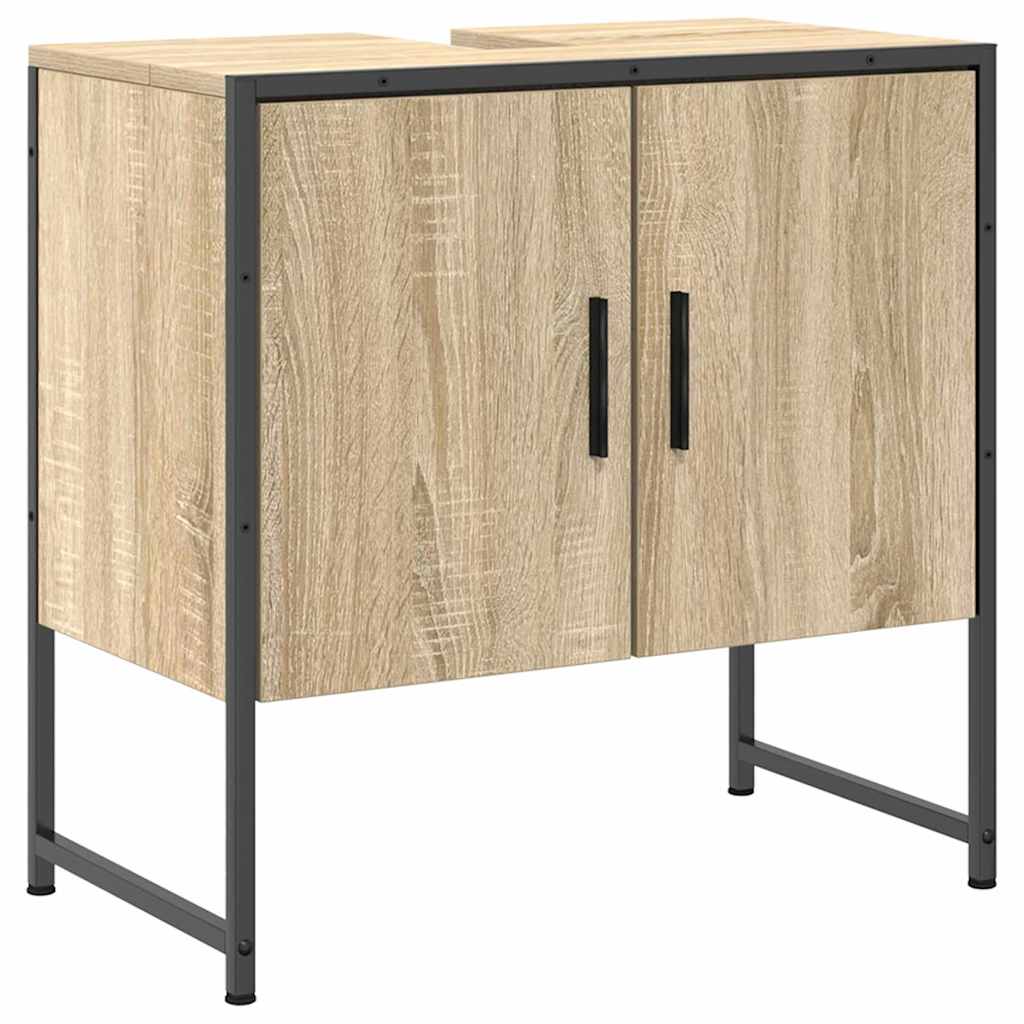 vidaXL Zestaw mebli łazienkowych 3 pcs Brązowy Materiał drewnopochodny