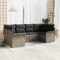 vidaXL Zestaw Sof na Ogród z poduszką 6 pcs Szary polirattan