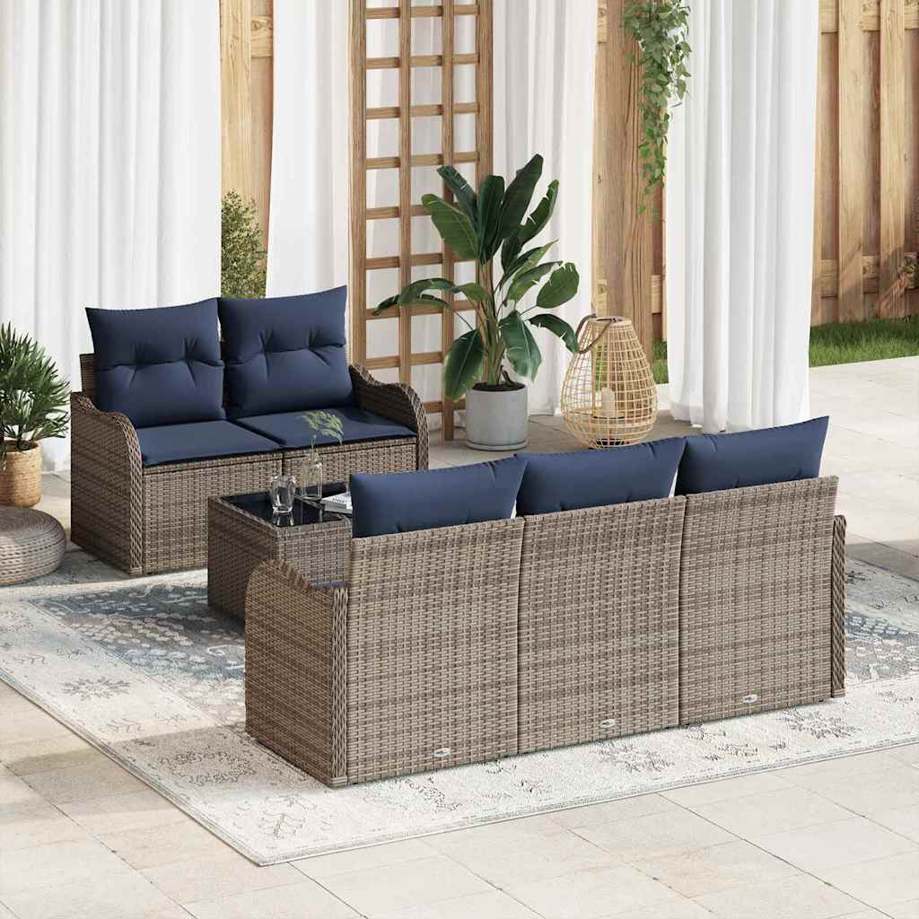 vidaXL Zestaw Sof na Ogród Szary 55 x 55 x 37 cm polirattan