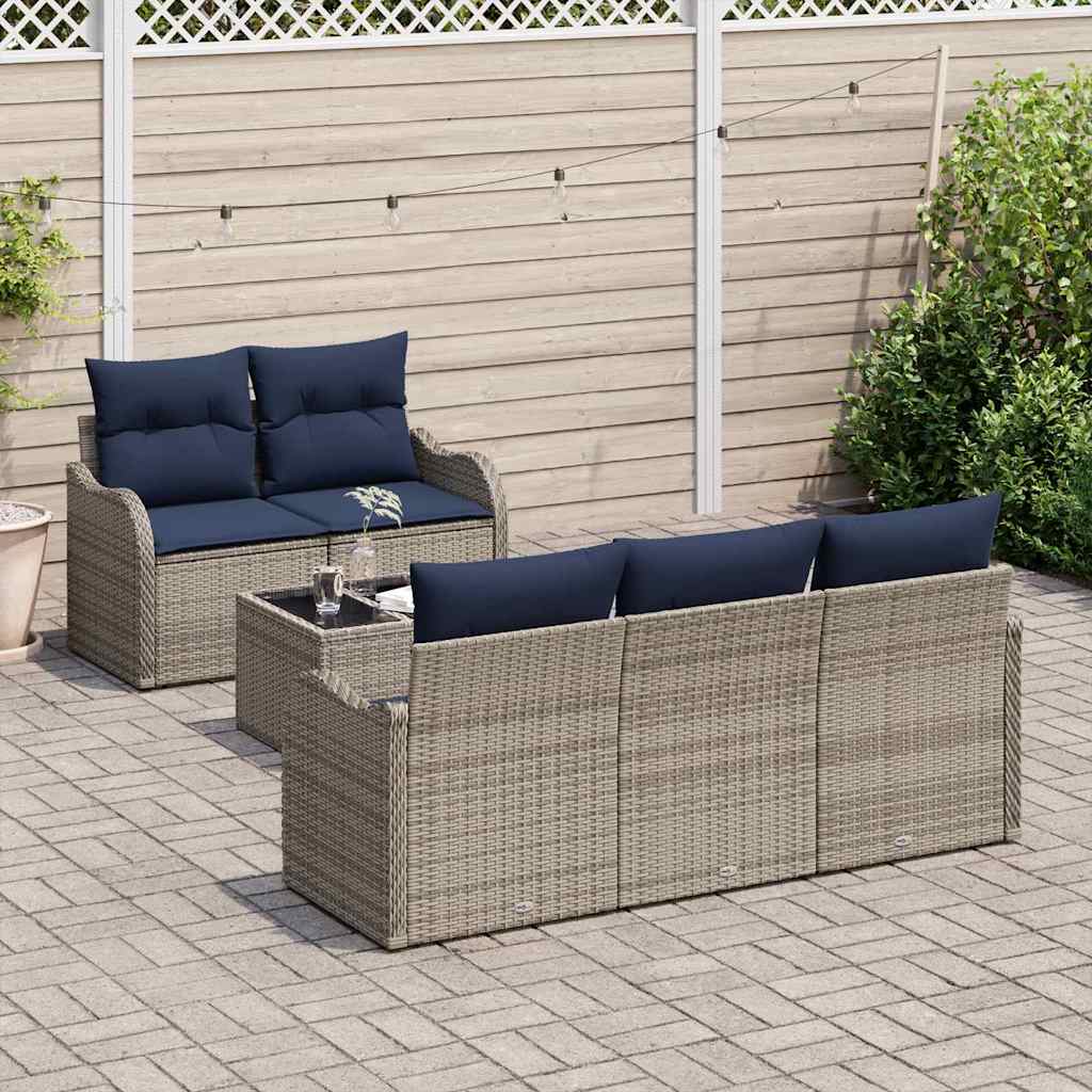 vidaXL Zestaw Sof na Ogród Szary 55 x 55 x 37 cm polirattan