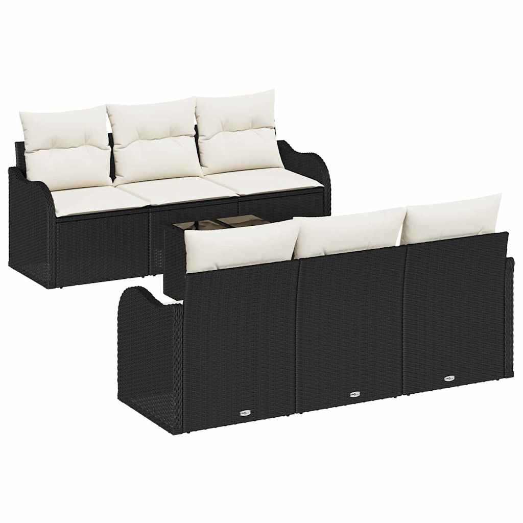 vidaXL Zestaw Sof na Ogród Czarny 55 x 55 x 37 cm polirattan