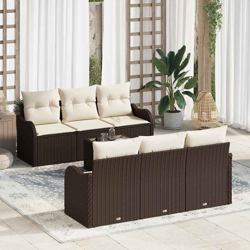 vidaXL Zestaw Sof na Ogród Brązowy 55 x 55 x 37 cm polirattan