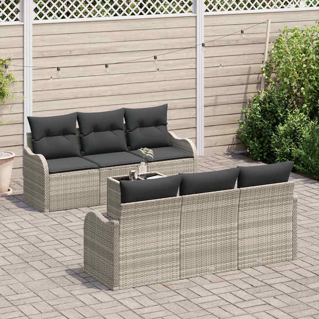 vidaXL Zestaw Sof na Ogród Jasnoszary 55 x 55 x 37 cm polirattan
