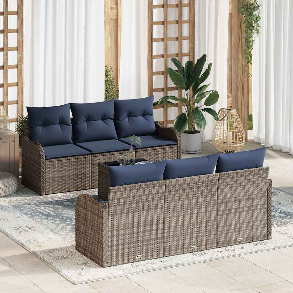 vidaXL Zestaw Sof na Ogród Szary 55 x 55 x 37 cm polirattan