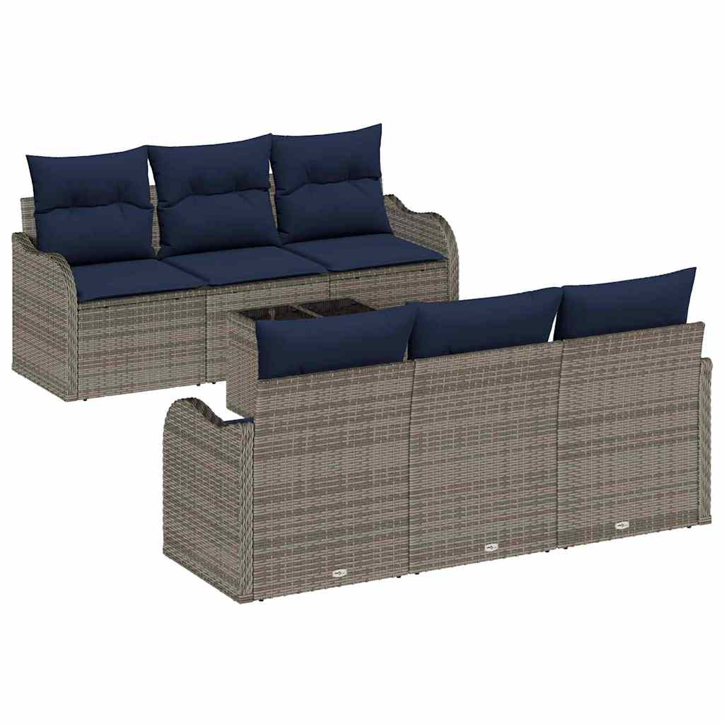 vidaXL Zestaw Sof na Ogród Szary 55 x 55 x 37 cm polirattan