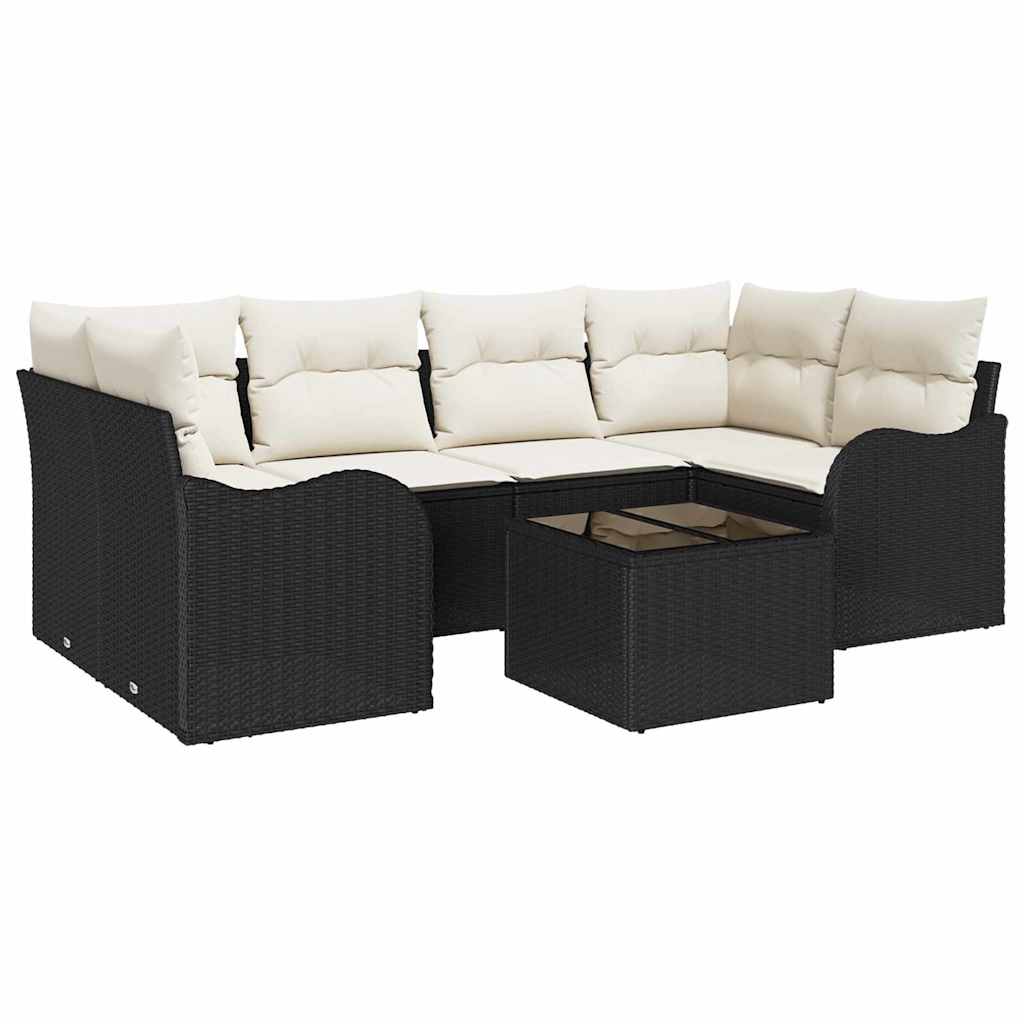 vidaXL Zestaw Sof na Ogród Czarny 55 x 55 x 37 cm polirattan