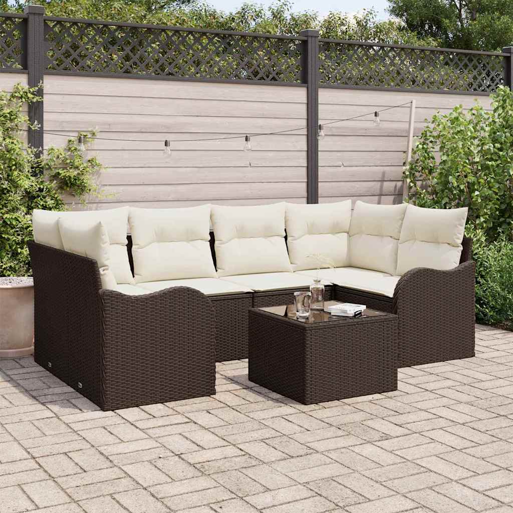 vidaXL Zestaw Sof na Ogród Brązowy 55 x 55 x 37 cm polirattan