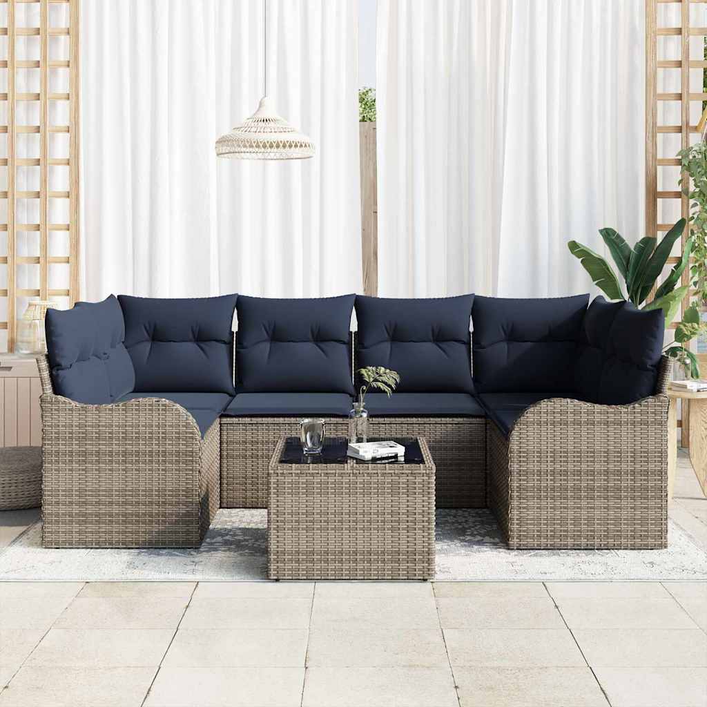 vidaXL Zestaw Sof na Ogród Szary 55 x 55 x 37 cm polirattan
