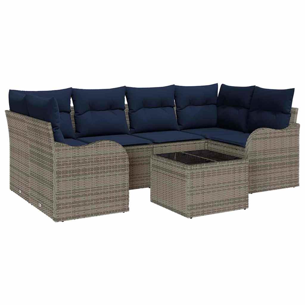 vidaXL Zestaw Sof na Ogród Szary 55 x 55 x 37 cm polirattan