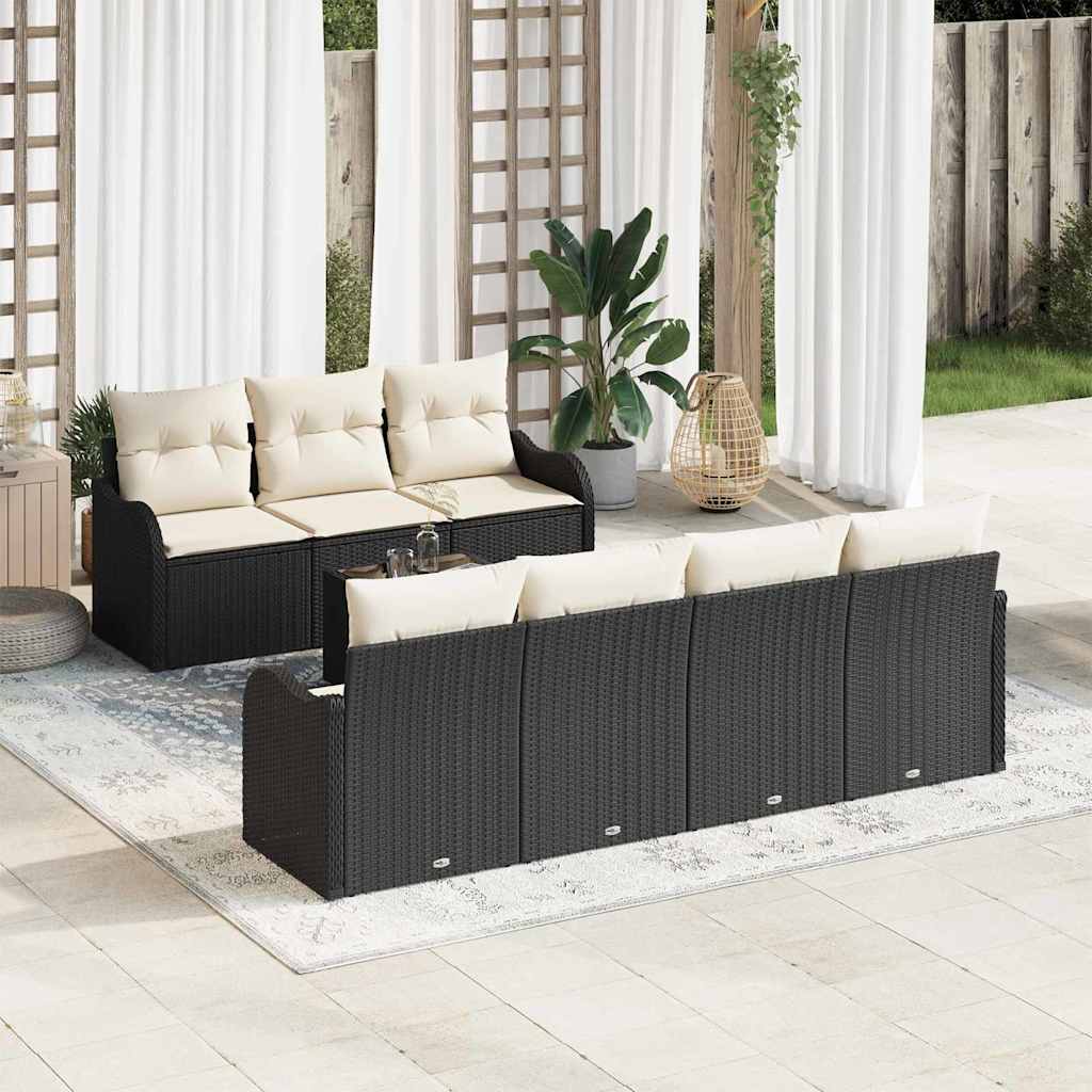 vidaXL Zestaw Sof na Ogród Czarny 55 x 55 x 37 cm polirattan