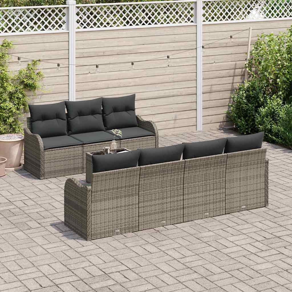 vidaXL Zestaw Sof na Ogród Szary 55 x 55 x 37 cm polirattan